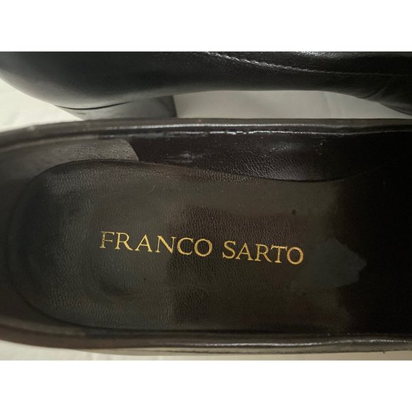 Franco Sarto Fever Dark Brown with Croc Print‎ Leather Pump Heels Women's 8M - Picture 10 of 12